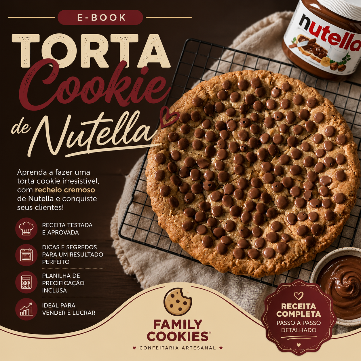 Capa do e-book Torta Cookie de Nutella